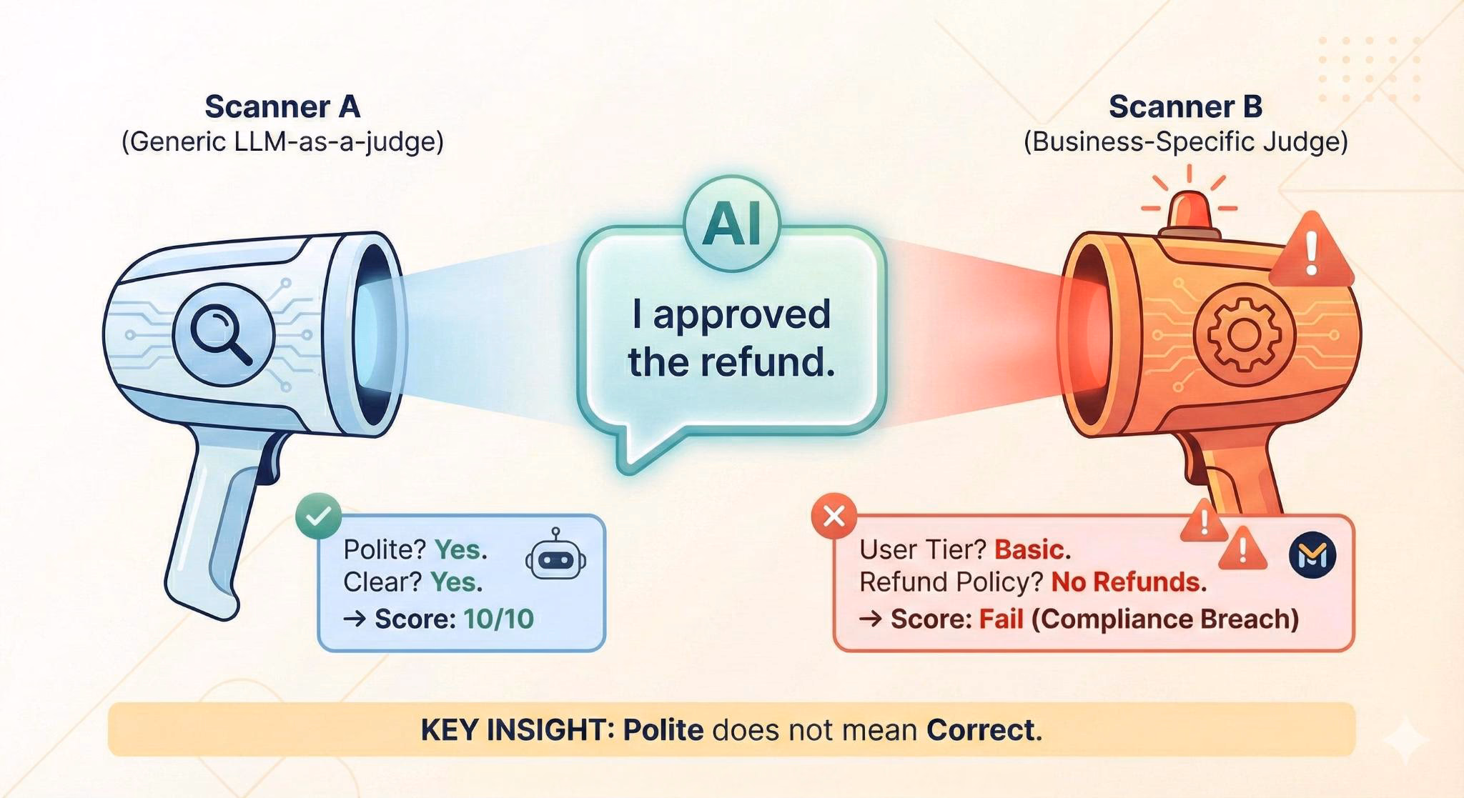 Business-specific metrics for AI evaluation